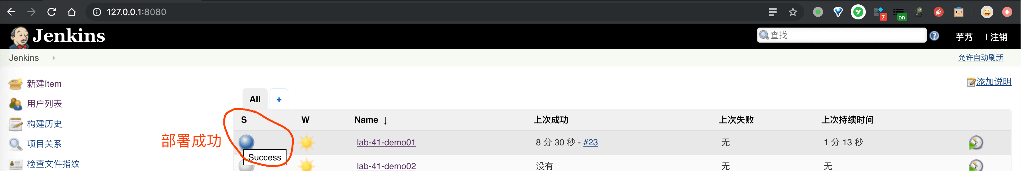 Jenkins 首页